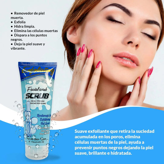 Pack facial Premium: exfoliante peeling con ácido hialurónico + gel hidratante 99% aloe vera - Perú Innovat