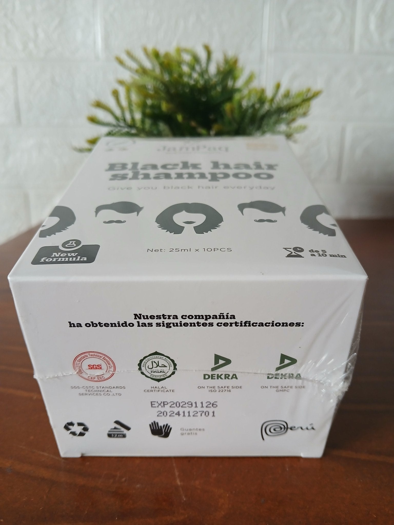 Shampo original negro caja de 10 cojines Jampaq - Perú Innovat