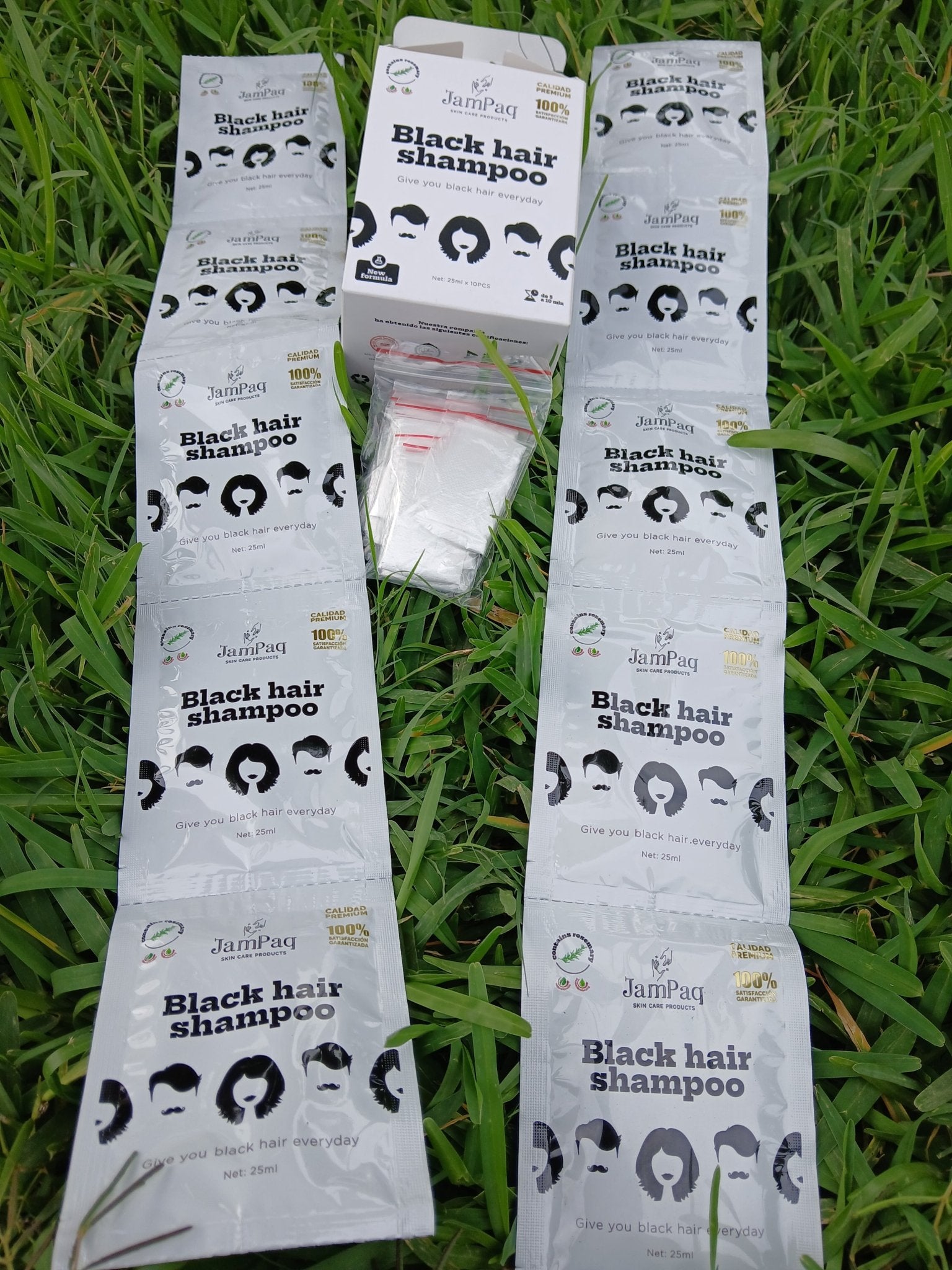 Shampo original negro caja de 10 cojines Jampaq - Perú Innovat